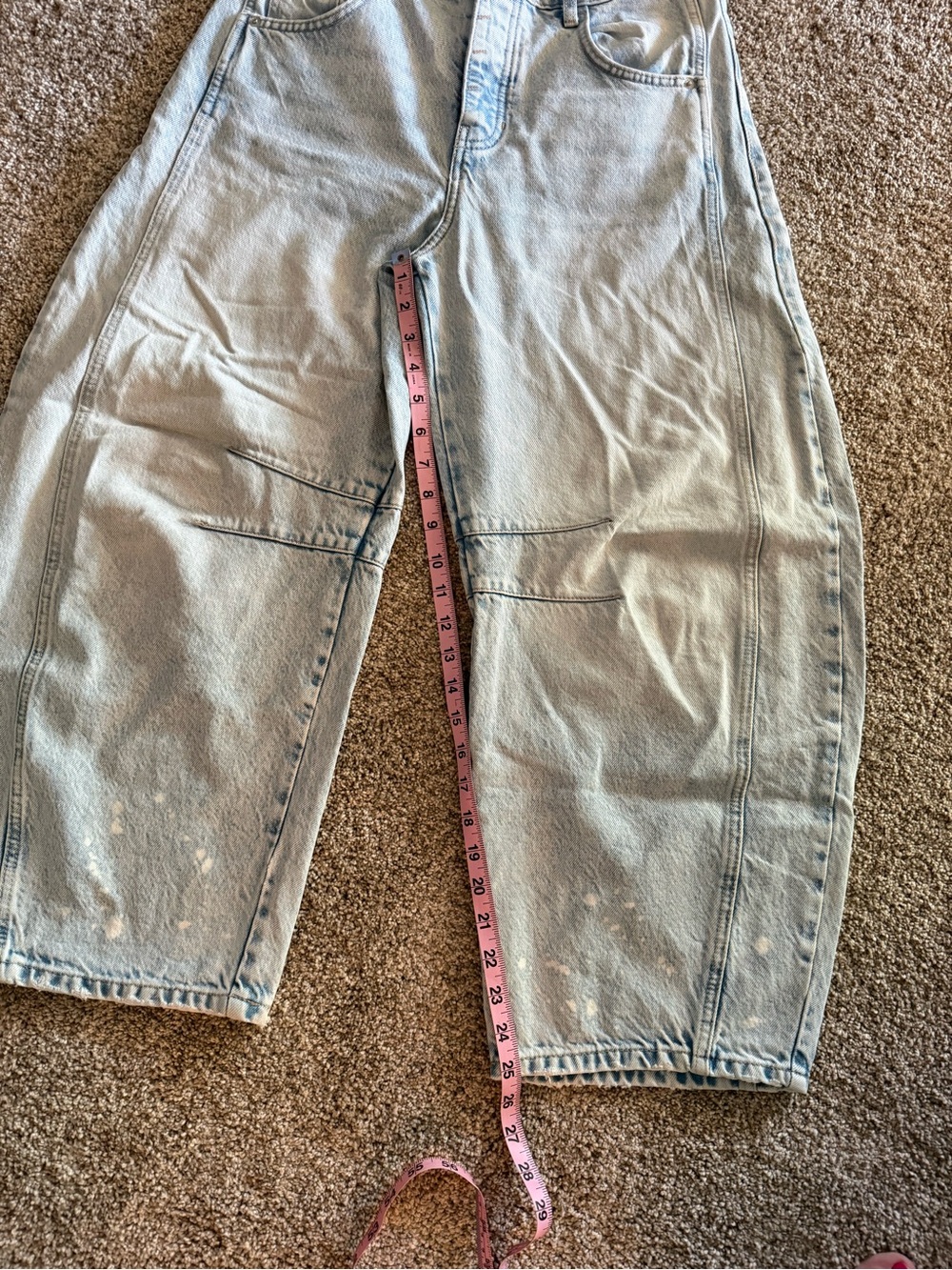 We the Free Good Luck Mid-Rise Barrel Jeans, Aagean, 28 - Picture 8 of 9